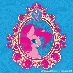 Size: 750x750 | Tagged: safe, artist:argibi, part of a set, pinkie pie, g4, bust, colored pupils, female, frame, portrait, solo