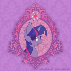 Size: 750x750 | Tagged: safe, artist:argibi, part of a set, twilight sparkle, g4, bust, female, frame, portrait, solo