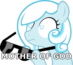 Size: 1173x1040 | Tagged: safe, oc, oc only, oc:snowdrop, pegasus, pony, blind, blind joke, caption, female, filly, hoof hold, image macro, meme, mother of god, reaction image, shocked, simple background, solo, sunglasses, text, transparent background, vector, we are going to hell