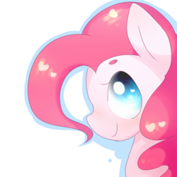 Size: 1000x1000 | Tagged: safe, artist:nao-shii, pinkie pie, g4, bust, cute, diapinkes, female, heart eyes, portrait, profile, simple background, solo, transparent background, wingding eyes