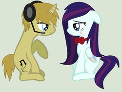 Size: 944x710 | Tagged: safe, artist:lexiangelo12, oc, oc only, oc:lexiangelo, pegasus, pony, unicorn, bowtie, cute, headphones, pewdiepie