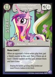 Size: 372x520 | Tagged: safe, princess cadance, g4, card, ccg, crystal games, enterplay, mlp trading card game