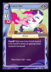 Size: 372x520 | Tagged: safe, enterplay, pinkie pie, rarity, twilight sparkle, g4, my little pony collectible card game, the crystal games, ccg, rarity catch me