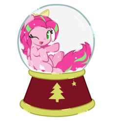 Size: 694x730 | Tagged: safe, artist:hikariviny, oc, oc only, oc:precious metal, snow globe, solo