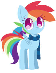 Size: 454x591 | Tagged: safe, artist:sourdad, rainbow dash, pegasus, pony, g4, alternate hairstyle, clothes, cute, dashabetes, female, mare, ponytail, scarf, simple background, solo, transparent background