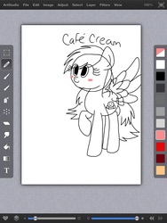 Size: 768x1024 | Tagged: safe, oc, oc only, oc:cafe cream, blushing, cute, wip