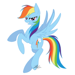 Size: 2000x2000 | Tagged: safe, artist:cloud-dash, rainbow dash, g4, commission, female, high res, raised hoof, solo