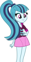 Size: 1036x2048 | Tagged: safe, artist:xebck, sonata dusk, equestria girls, g4, my little pony equestria girls: rainbow rocks, clothes, cute, female, high ponytail, long hair, ponytail, simple background, skirt, smiling, solo, sonatabetes, transparent background, vector
