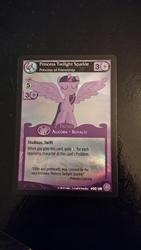 Size: 1094x1944 | Tagged: safe, enterplay, twilight sparkle, alicorn, pony, g4, my little pony collectible card game, the crystal games, card, ccg, female, irl, mare, photo, twilight sparkle (alicorn)