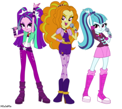 Size: 5614x5000 | Tagged: safe, artist:mixiepie, adagio dazzle, aria blaze, sonata dusk, equestria girls, g4, absurd resolution, boots, microphone, shoes, simple background, the dazzlings, transparent background, trio, vector