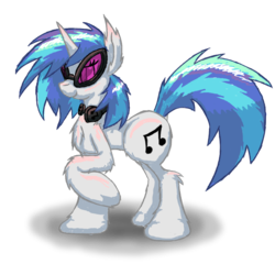 Size: 800x800 | Tagged: safe, artist:theerotictaco, dj pon-3, vinyl scratch, g4, female, fluffy, headphones, solo