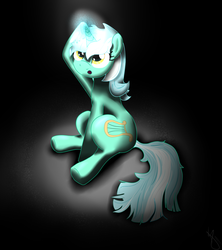 Size: 1124x1268 | Tagged: safe, artist:sonicrainboom93, lyra heartstrings, g4, female, glowing horn, horn, magic, solo