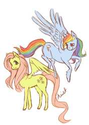 Size: 480x678 | Tagged: safe, artist:audraviolet, fluttershy, rainbow dash, g4