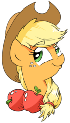 Size: 400x700 | Tagged: safe, artist:php104, applejack, earth pony, pony, g4, apple, bust, female, mare, solo