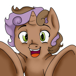 Size: 900x900 | Tagged: safe, artist:jointsupermodel, oc, oc only, oc:vecto rings, gap teeth, offspring, parent:button mash, parent:sweetie belle, parents:sweetiemash