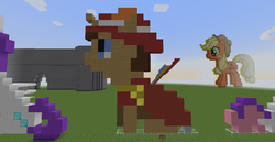 Size: 1280x658 | Tagged: safe, artist:peternators, oc, oc only, oc:heroic armour, minecraft, minecraft pixel art, pixel art