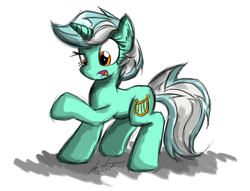 Size: 1014x774 | Tagged: safe, artist:flutterthrash, lyra heartstrings, pony, unicorn, g4, female, mare, open mouth, solo