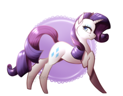 Size: 1018x800 | Tagged: safe, artist:magerine, rarity, g4, female, raised hoof, smiling, solo, speedpaint