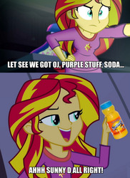 Size: 1031x1415 | Tagged: safe, edit, sunset shimmer, equestria girls, g4, my little pony equestria girls: rainbow rocks, female, image macro, meme, solo, sunny d