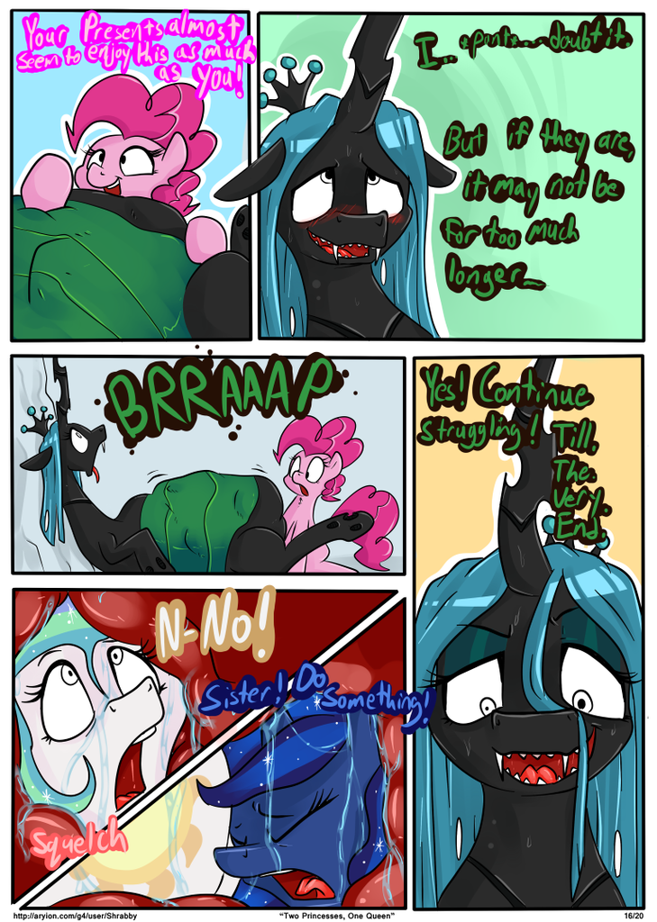 earth pony, pony, comic:two princesses one queen, belly, betrayal, blushing...