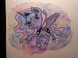 Size: 960x720 | Tagged: safe, artist:ariah101, princess luna, g4, female, solo, traditional art, watercolor painting