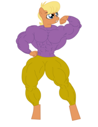 Size: 3500x4531 | Tagged: safe, artist:natter45, ms. harshwhinny, anthro, g4, female, fetish, flexing, ms. harshmeaty, muscle fetish, muscles, my muscle pony, simple background, solo, transparent background