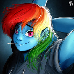 Size: 2000x2000 | Tagged: dead source, safe, artist:inkypsycho, rainbow dash, human, equestria girls, g4, armpits, female, high res, looking at you, smiling, smiling at you, solo