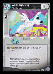 Size: 344x480 | Tagged: safe, enterplay, lightning bolt, white lightning, pegasus, pony, unicorn, g4, my little pony collectible card game, the crystal games, card, ccg, family, female, mare, merchandise, relations
