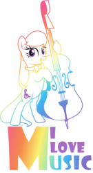 Size: 2479x4600 | Tagged: safe, artist:xebck, octavia melody, earth pony, pony, g4, bipedal, cello, female, musical instrument, rainbow, rainbow power, simple background, solo, text, transparent background, vector