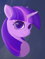 Size: 2937x3889 | Tagged: safe, artist:fuazu, twilight sparkle, pony, g4, bust, female, high res, mare, portrait, smiling, solo