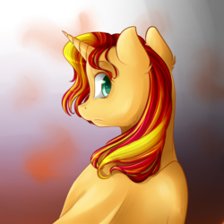 Size: 1000x1000 | Tagged: safe, artist:chiweee, sunset shimmer, pony, unicorn, g4, female, solo