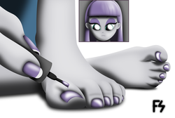 Size: 5000x3360 | Tagged: safe, artist:facelesssoles, maud pie, human, equestria girls, g4, barefoot, feet, foot fetish, foot focus, humanized, nail polish, pedicure, toenails, toes