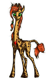 Size: 821x1377 | Tagged: safe, artist:madhotaru, oc, oc only, oc:twiggy, giraffe, fun fact, heart (organ), long legs, long neck, organs, slender, solo, tall, thin