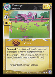 Size: 344x480 | Tagged: safe, fluttershy, duck, flamingo, rabbit, g4, card, ccg, crystal games, duckling, enterplay, mlp trading card game