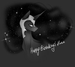 Size: 2900x2600 | Tagged: safe, artist:cristate, nightmare moon, g4, female, high res, monochrome, solo