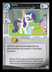 Size: 344x480 | Tagged: safe, fluttershy, rarity, g4, card, ccg, crystal games, enterplay, glasses, mlp trading card game