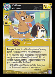 Size: 344x480 | Tagged: safe, dog, orthros, g4, card, ccg, crystal games, enterplay, mlp trading card game, multiple heads, two heads