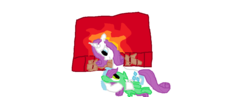 Size: 1018x395 | Tagged: safe, artist:awsome pony mlp, rarity, spike, oc, oc:jeweled rose, pony, unicorn, g4, cute, female, fireplace, male, mare, ship:sparity, shipping, straight