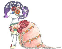 Size: 1024x813 | Tagged: safe, artist:silleloveart, rarity, g4, clothes, dress, female, solo