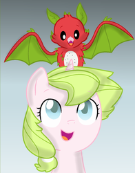 Size: 1024x1303 | Tagged: safe, artist:iheartmlp237, artist:kianamai, color edit, edit, oc, oc only, oc:anthea, oc:pitaya, fruit bat, kilalaverse, adopted offspring, blind, colored, next generation, offspring, parent:fluttershy, parent:oc:azalea, parent:oc:berry vine, parents:oc x oc