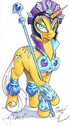 Size: 448x800 | Tagged: safe, artist:andypriceart, evil-lyn, he-man, he-man and the masters of the universe, ponified, staff