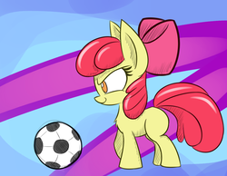 Size: 900x700 | Tagged: safe, artist:heir-of-rick, apple bloom, daily apple pony, g4, female, football, solo, tumblr