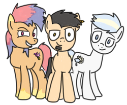 Size: 2900x2396 | Tagged: safe, artist:rainysunshine, oc, oc only, oc:masterxtreme, oc:paintedrhyme, oc:rainysunshine, pony, female, group, high res, looking at you, male