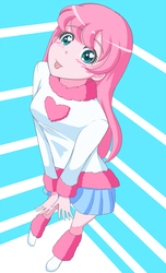 Size: 1200x1978 | Tagged: safe, artist:jonfawkes, oc, oc only, oc:fluffle puff, human, anime, heart, heart eyes, humanized, wingding eyes