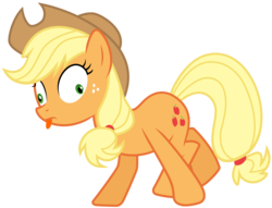 Size: 4775x3642 | Tagged: safe, artist:discorded, applejack, earth pony, pony, g4, derp, female, show accurate, silly, silly pony, simple background, solo, transparent background, vector, who's a silly pony