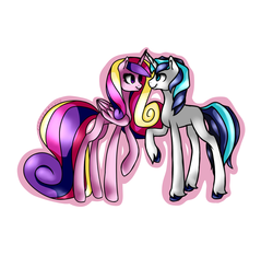 Size: 6000x5616 | Tagged: safe, artist:reappearances, princess cadance, shining armor, g4, absurd resolution, female, looking at each other, male, ship:shiningcadance, shipping, straight