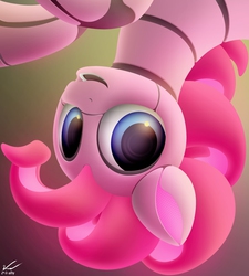 Size: 2250x2500 | Tagged: safe, artist:symbianl, pinkie pie, pony, robot, robot pony, g4, female, high res, pinkie bot, roboticization, solo