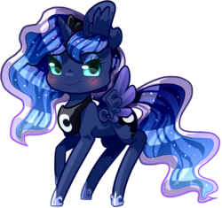 Size: 1000x939 | Tagged: safe, artist:tidalwav-3, princess luna, g4, chibi, female, solo