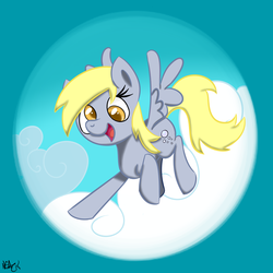 Size: 1600x1600 | Tagged: safe, artist:notenoughapples, derpy hooves, pegasus, pony, g4, cloud, female, mare, solo