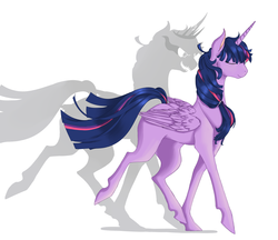 Size: 1024x883 | Tagged: safe, artist:muslipepito, twilight sparkle, alicorn, horse, pony, g4, female, mare, shadow, solo, twilight sparkle (alicorn)